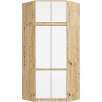 Akord Armoire D'angle Avec Surmeuble Chêne Artisan/Blanc 100X50X235