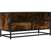 vidaXL Meuble TV chêne fumé 80x34,5x40 cm bois d'ingénierie et métal