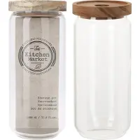 Excellent houseware Récipient de stockage en verre 1000 ml Boho