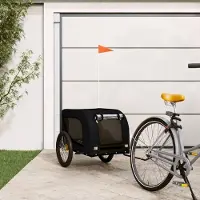 Prolenta Maison Exclusive - Remorque pour vélo pour chiens, tissu Oxford noir et fer