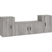 Syfax Ensemble de meubles TV 3 pcs Sonoma gris Bois d'ingénierie