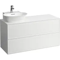 Laufen The New Classic Sideboard, découpe à gauche, 1175x455x600mm, 2 tiroirs, pour lave-mains à poser H816852, H4060870851701