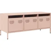 Syfax Meuble TV rose 101,5x39x43,5 cm acier laminé à froid