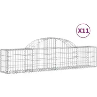 vidaXL Gabions avec arc surélevé 11 pcs. 200x30x40/60 cm Fer galvanisé