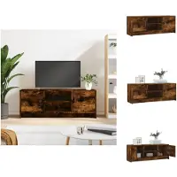vidaXL Armoire TV chêne fumé 102x30x37,5 cm Bois composite - Meuble TV