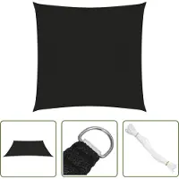 The Living Store Voile d'ombrage 160 g/m² Noir 4x4 m HDPE