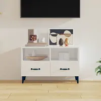 Prolenta Maison Exclusive - Meuble TV blanc brillant 80x36x50 cm Matériau dérivé du bois