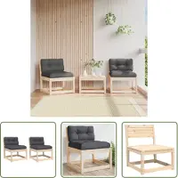 The Living Store Canapés de jardin avec coussins 2 pcs. Pin massif