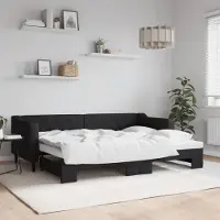 Prolenta Maison Exclusive - Canapé-lit convertible noir 80 x 200 cm en tissu