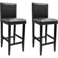 Prolenta Maison Exclusive - Lot de 2 tabourets de bar en similicuir noir