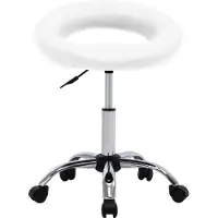 Syfax Chaise pivotante à manger Blanc Similicuir