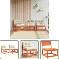 The Living Store Canapés de jardin avec coussins 2 pcs. Marron cireux Pin massif