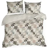 Eurofirany Satin literie 220x200 Spring 36 beige géométrique NEW24