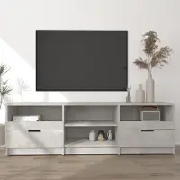 Prolenta Maison Exclusive - Meuble TV gris béton 150x33,5x45 cm Matériau dérivé du bois