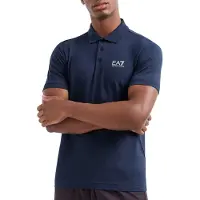 EA7 pour homme. 8NPF14_PJVQZ Polo Core identity en coton extensible marine (M), Casuel, Manche courte