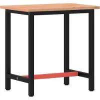 Syfax Établi 80x55x81,5 cm bois massif de hêtre et métal