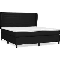 vidaXL Lit boxspring avec matelas noir 180x200 cm Tissu