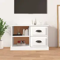Prolenta Maison Exclusive - Meuble TV blanc 73x35,5x47,5 cm Matériau dérivé du bois