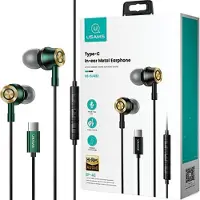 Usams Ep-43 Metal Stereo Headphones Usb-C Dark Green/Dark Green Hsep4302