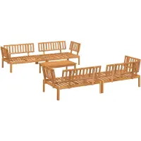 vidaXL Ensemble de 5 canapés de jardin en palettes en bois massif d'acacia