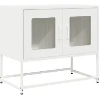 Syfax Meuble TV blanc 68x39x60,5 cm acier laminé à froid