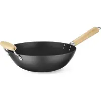 Hendi Wok à manche en bois, , Ø324x565mm