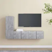 Prolenta Maison Exclusive - Ensemble de meubles TV 3 pcs Gris béton Bois d'ingénierie