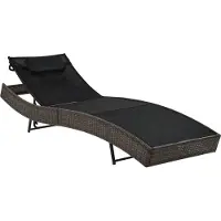 Syfax Chaise longue avec oreiller Résine tressée Marron