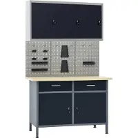 Syfax Établi avec 3 panneaux muraux et 1 armoire