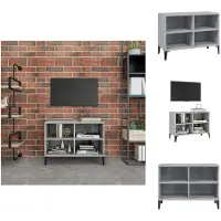 vidaXL Armoire TV avec pieds métalliques Gris Sonoma 69,5x30x50 cm - Meuble TV