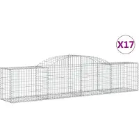vidaXL Gabions avec arc surélevé 17 pcs. 300x50x60/80 cm Fer galvanisé