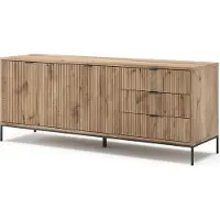 Vicco Buffet bas Eliza Chêne Viking 150x60cm avec 3 tiroirs, 2 portes, Model 49467