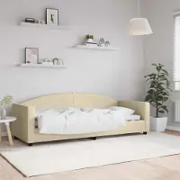 Prolenta Lit de jour exclusif, couleur crème, 80x200 cm, revêtement en tissu