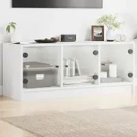 Prolenta Maison Exclusive - Meuble TV avec portes vitrées Blanc 102x37x42 cm