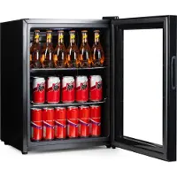Primo PR179BC Réfrigérateur à boissons - Minibar - Mini réfrigérateur - Porte vitrée - Pose libre - 60L - D - Noir