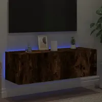 Prolenta Maison Exclusive - Meuble TV avec éclairage LED Chêne fumé 100x35x31 cm