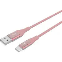 Celly USBTYPECCOLORPK câble USB 1 m USB 2.0 USB A USB C Rose