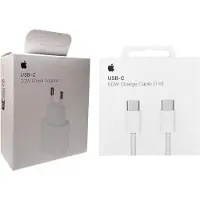 Apple Adaptateur secteur 20W USB-C + câble de charge 60W USB-C (1 m) pour iPhone 17 16 15 Air MacBook iPad