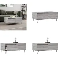 vidaXL Table basse Gris Sonoma 90x50x36,5 cm Bois composite - Table basse - Tables basses - Table d'appoint - Table de salon