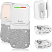 Lionelo Babyphone Babyline 2.2 avec veilleuse, communication bidirectionnelle, portée jusqu'à 400 m, batterie jusqu'à 12 h, mode économique EcoVox, alarmes