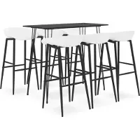 Syfax Ensemble de bar 7 pcs Noir et blanc