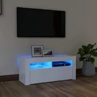 Prolenta Maison Exclusive - Meuble TV avec éclairage LED Blanc 90x35x40 cm