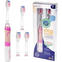 Seago brosse à dents sonique SG-977, Brosses à dents : 3 pces, Brosse à dents sonique pour enfants rose