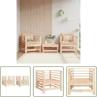 The Living Store Chaises de jardin 2 pcs. Pin massif