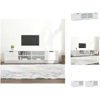 vidaXL Armoires TV 2 pcs. Blanc brillant 80x35x36,5cm Matériau dérivé du bois - Meubles TV