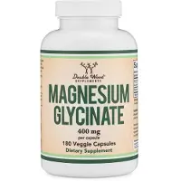 Double Wood Supplements Double Wood Magnésium Bisglycinate | 180 gélules végétaliennes | 400 mg par gélule | Glycinate | Complément alimentaire | Gélules de magnésium