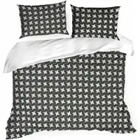 Eurofirany Linge de lit en coton 220x200 peplite noir blanc Sonia 20