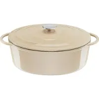 Tefal Lov Cocotte ovale en fonte 34cm beige E25806