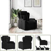 The Living Store Fauteuil relax noir tissu