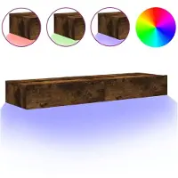 Sonstiges Meubles TV avec lumières LED 2 pcs chêne fumé 60x35x15,5 cm